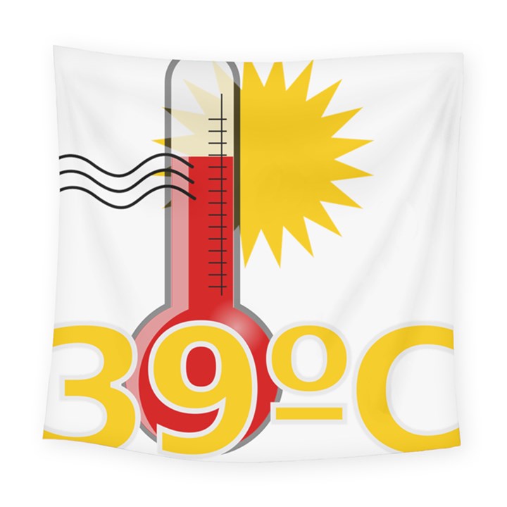 Thermometer Themperature Hot Sun Square Tapestry (Large)