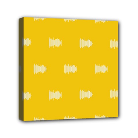 Waveform Disco Wahlin Retina White Yellow Mini Canvas 6  X 6 