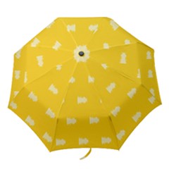 Waveform Disco Wahlin Retina White Yellow Folding Umbrellas by Mariart