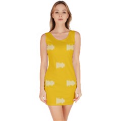 Waveform Disco Wahlin Retina White Yellow Sleeveless Bodycon Dress by Mariart