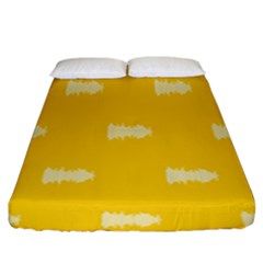 Waveform Disco Wahlin Retina White Yellow Fitted Sheet (king Size) by Mariart