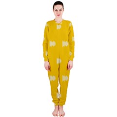 Waveform Disco Wahlin Retina White Yellow Onepiece Jumpsuit (ladies)  by Mariart