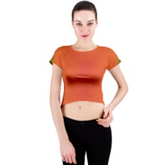 Scarlet Pimpernel Writing Orange Green Crew Neck Crop Top by Mariart