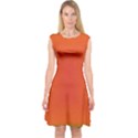 Scarlet Pimpernel Writing Orange Green Capsleeve Midi Dress View1