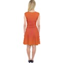 Scarlet Pimpernel Writing Orange Green Capsleeve Midi Dress View2