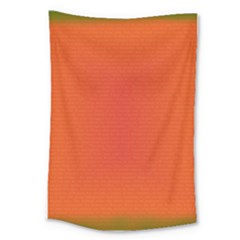 Scarlet Pimpernel Writing Orange Green Large Tapestry