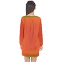 Scarlet Pimpernel Writing Orange Green Long Sleeve Chiffon Shift Dress  View2