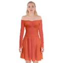 Scarlet Pimpernel Writing Orange Green Off Shoulder Skater Dress View1