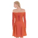 Scarlet Pimpernel Writing Orange Green Off Shoulder Skater Dress View2