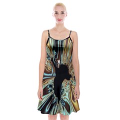 Silver Gold Hole Black Space Spaghetti Strap Velvet Dress by Mariart