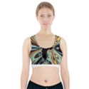 Silver Gold Hole Black Space Sports Bra With Pocket View1