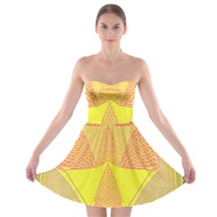 Wave Chevron Plaid Circle Polka Line Light Yellow Red Blue Triangle Strapless Bra Top Dress by Mariart