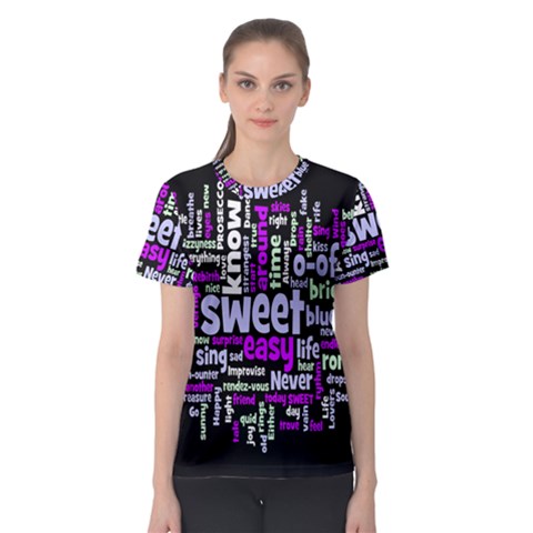 Writing Color Rainbow Sweer Love Women s Sport Mesh Tee by Mariart