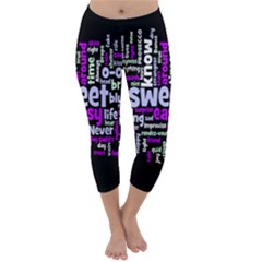 Writing Color Rainbow Sweer Love Capri Winter Leggings  by Mariart