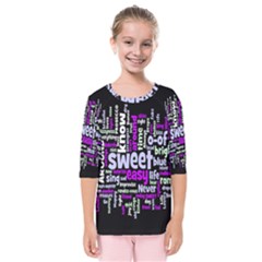 Writing Color Rainbow Sweer Love Kids  Quarter Sleeve Raglan Tee