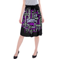 Writing Color Rainbow Sweer Love Midi Beach Skirt by Mariart