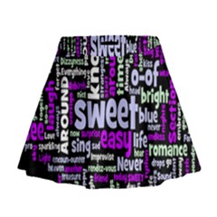 Writing Color Rainbow Sweer Love Mini Flare Skirt by Mariart