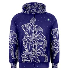 Aquarius Zodiac Star Men s Zipper Hoodie by Mariart