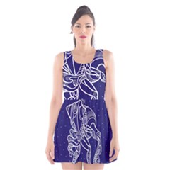 Aquarius Zodiac Star Scoop Neck Skater Dress by Mariart