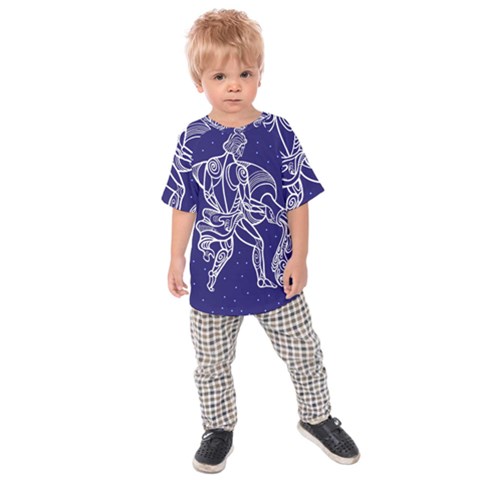 Aquarius Zodiac Star Kids  Raglan Tee by Mariart