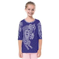 Aries Zodiac Star Kids  Quarter Sleeve Raglan Tee