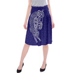 Aries Zodiac Star Midi Beach Skirt by Mariart