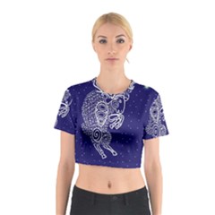 Aries Zodiac Star Cotton Crop Top by Mariart