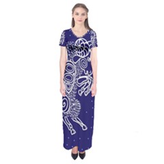 Aries Zodiac Star Short Sleeve Maxi Dress by Mariart