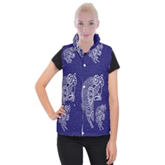 Aries Zodiac Star Women s Button Up Puffer Vest