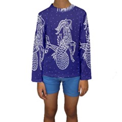 Capricorn Zodiac Star Kids  Long Sleeve Swimwear