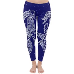 Capricorn Zodiac Star Classic Winter Leggings by Mariart