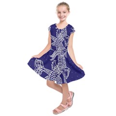 Capricorn Zodiac Star Kids  Short Sleeve Dress by Mariart