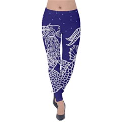 Capricorn Zodiac Star Velvet Leggings by Mariart