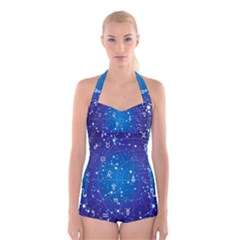 Astrology Illness Prediction Zodiac Star Boyleg Halter Swimsuit  by Mariart