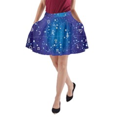 Astrology Illness Prediction Zodiac Star A-line Pocket Skirt by Mariart