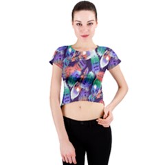 Bird Feathers Color Rainbow Animals Fly Crew Neck Crop Top by Mariart