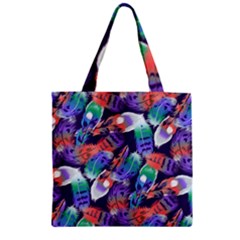 Bird Feathers Color Rainbow Animals Fly Zipper Grocery Tote Bag by Mariart