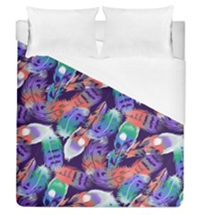 Bird Feathers Color Rainbow Animals Fly Duvet Cover (queen Size) by Mariart