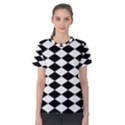 Diamond Black White Plaid Chevron Women s Cotton Tee View1