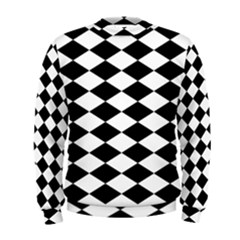 Diamond Black White Plaid Chevron Men s Sweatshirt by Mariart