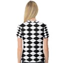 Diamond Black White Plaid Chevron Women s V-Neck Sport Mesh Tee View2