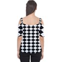 Diamond Black White Plaid Chevron Women s Cutout Shoulder Tee View2