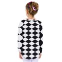 Diamond Black White Plaid Chevron Kids  Long Sleeve Tee View2