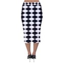 Diamond Black White Plaid Chevron Velvet Midi Pencil Skirt View2