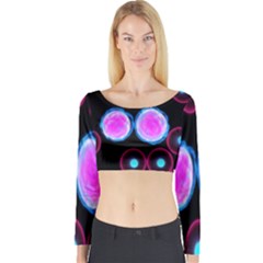 Cell Egg Circle Round Polka Red Purple Blue Light Black Long Sleeve Crop Top by Mariart