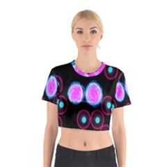 Cell Egg Circle Round Polka Red Purple Blue Light Black Cotton Crop Top by Mariart