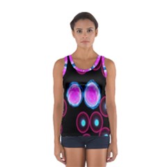 Cell Egg Circle Round Polka Red Purple Blue Light Black Women s Sport Tank Top 