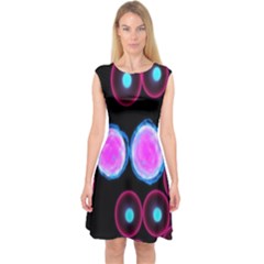 Cell Egg Circle Round Polka Red Purple Blue Light Black Capsleeve Midi Dress by Mariart