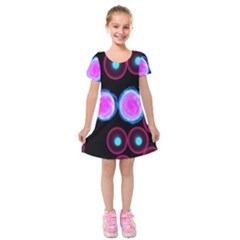 Cell Egg Circle Round Polka Red Purple Blue Light Black Kids  Short Sleeve Velvet Dress by Mariart