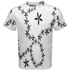 Flower Floral Black Line Wave Chevron Fleurs Men s Cotton Tee by Mariart